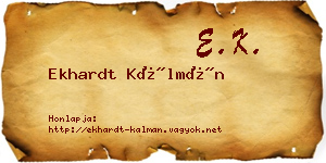 Ekhardt Kálmán névjegykártya
